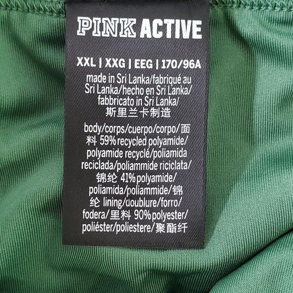 Victoria's Secret Pink 3" Active Shorts Size XXL Green Workout Sporty Pull-on - Picture 10 of 12